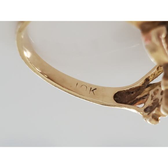 Vintage 10k Black Hills Gold Grape Leaf Pinky Ring - Picture 5 of 7